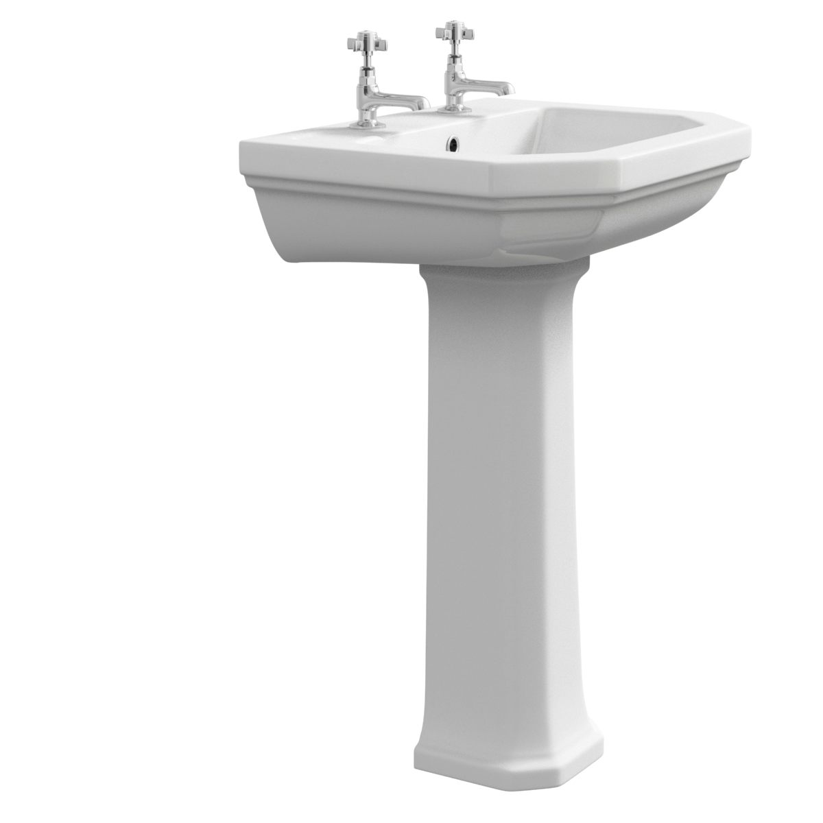 Regency 2 Tap Hole Full Pedestal Basin 580mm