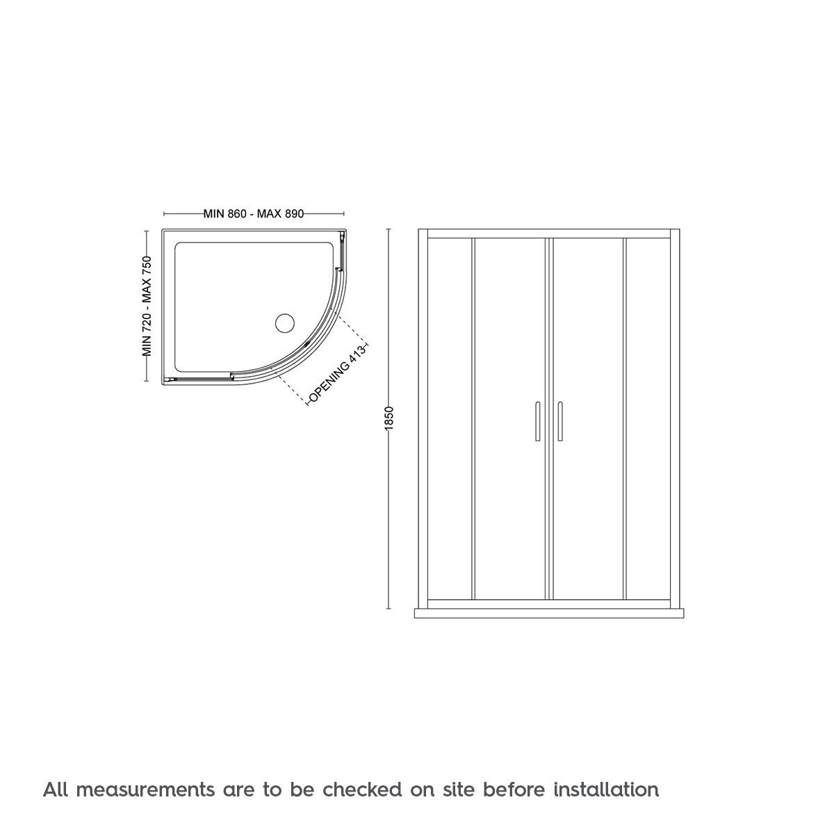 6mm Sliding Door Offset Quadrant Shower Enclosure | VictoriaPlum.com