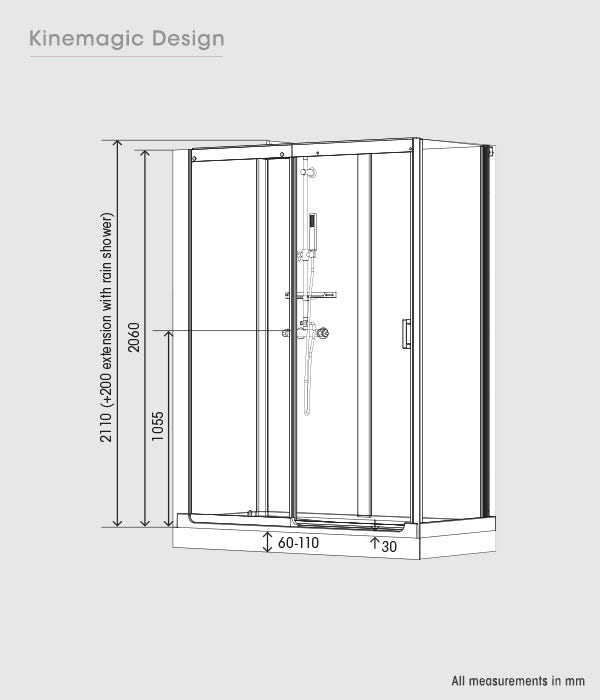 Kinemagic Design corner shower cabin | VictoriaPlum.com