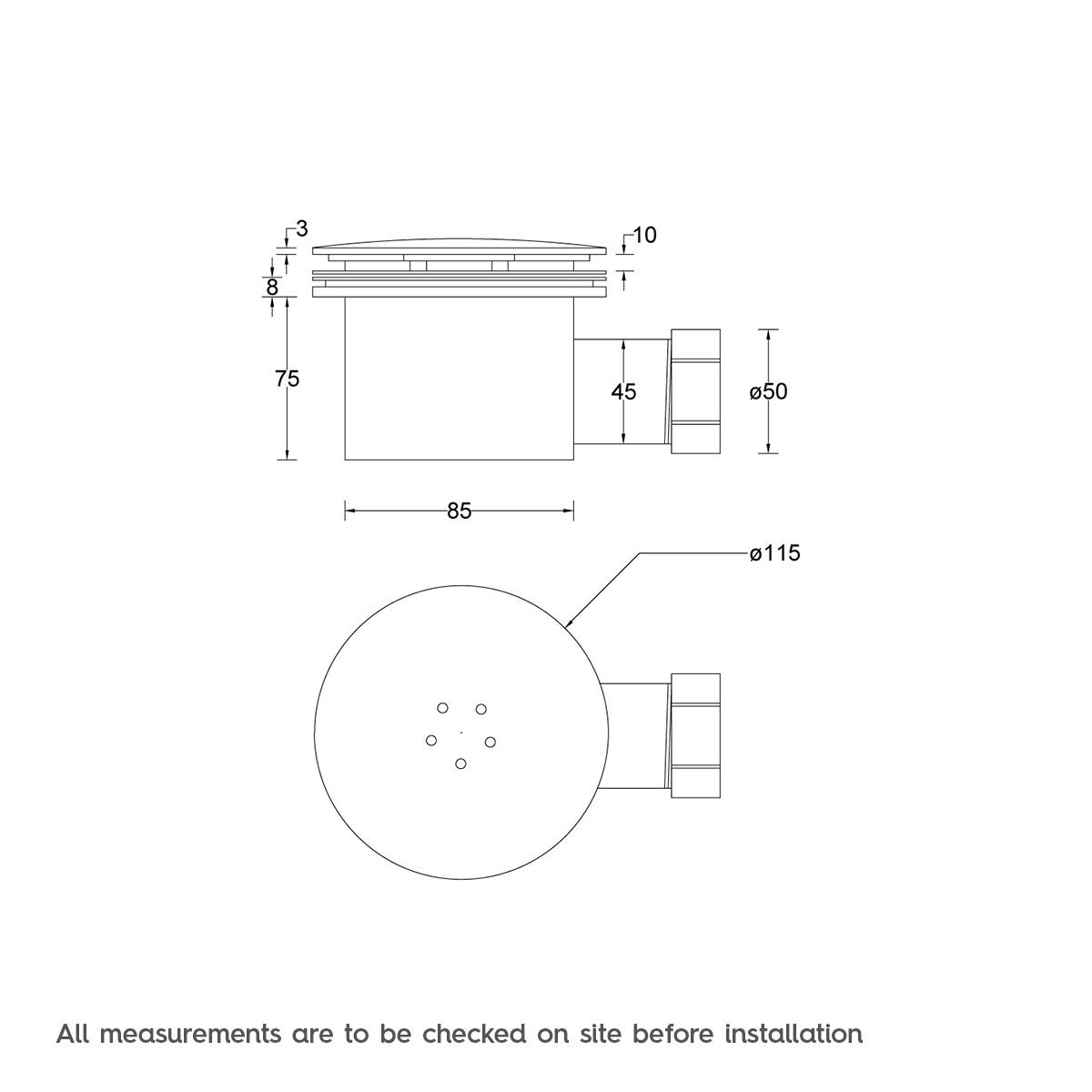 90mm Slimline Shower Tray Waste