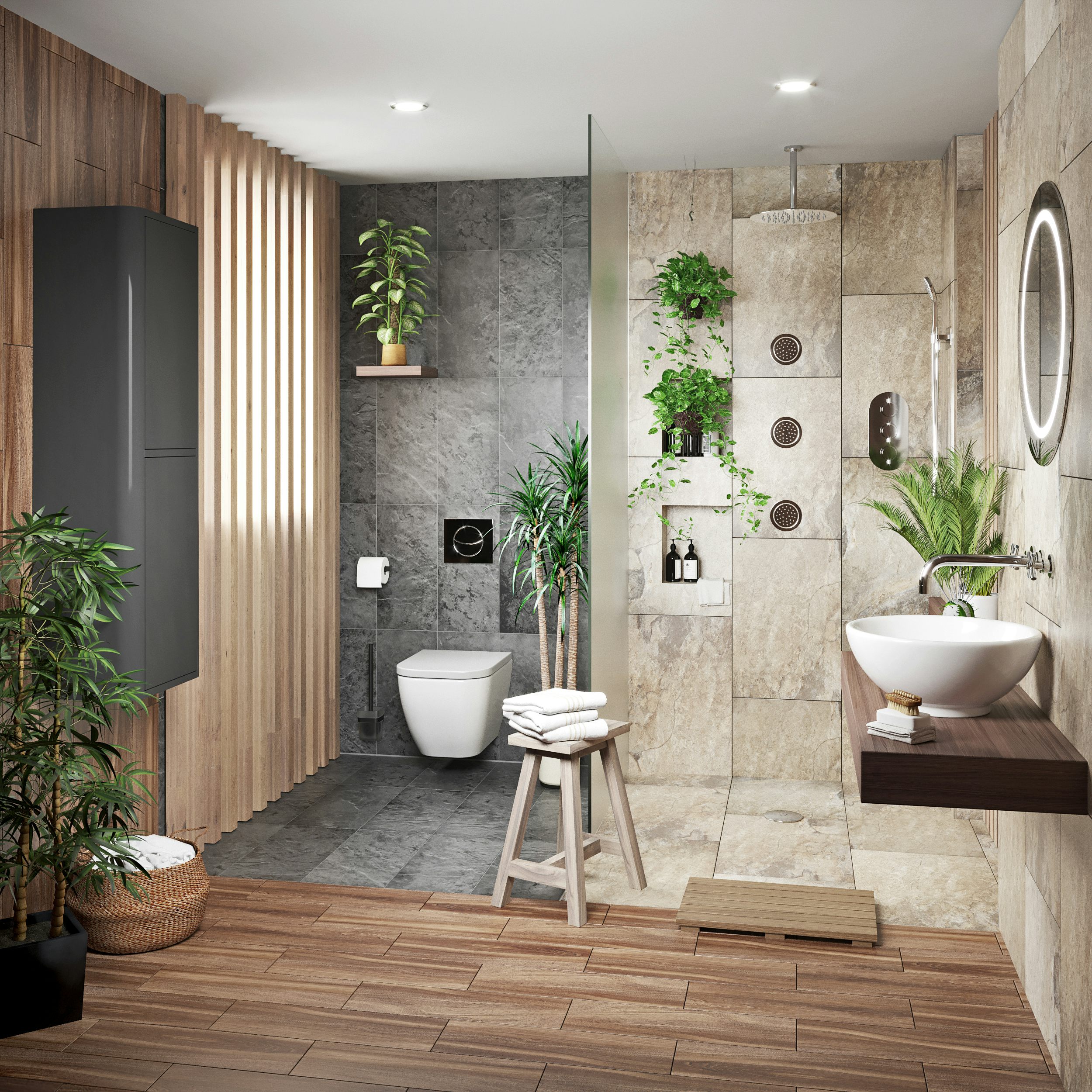 Simple Tropical Bathroom with Simple Decor