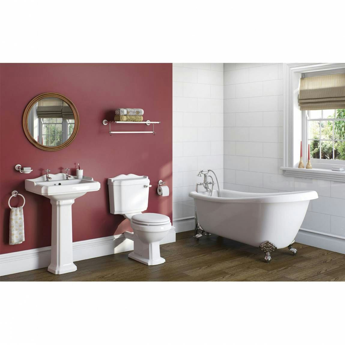 The Bath Co. Winchester bathroom suite with roll top bath ...