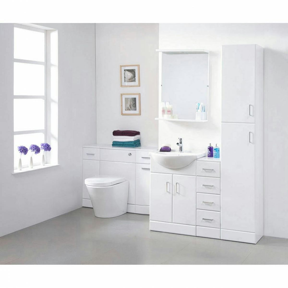 Mode Arte back to wall toilet with seat and Sienna white slimline back