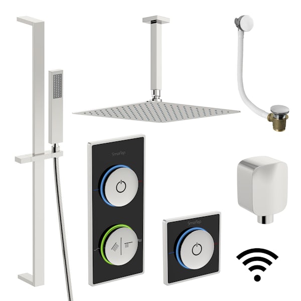 SmarTap black smart shower system with complete square ... - 600 x 600 jpeg 36kB