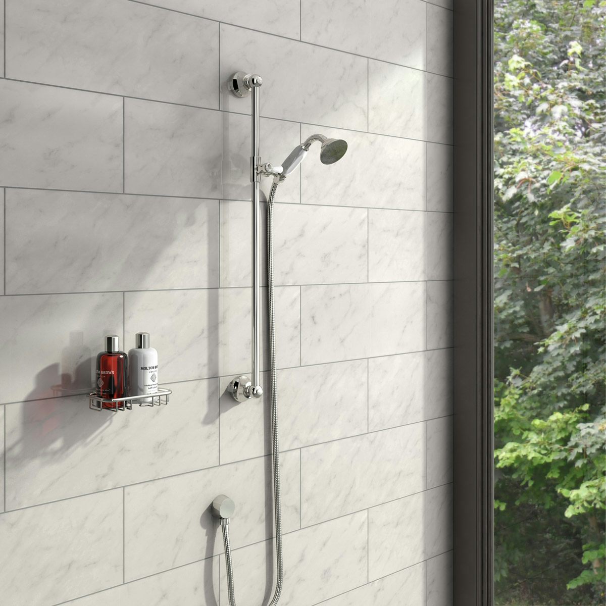 The Bath Co. Traditional sliding shower rail kit